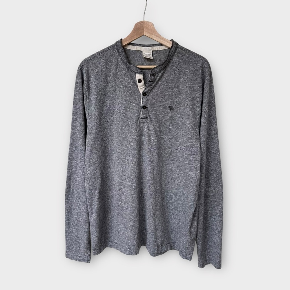 Abercrombie Muscle Henley‎ Shirt - Y2K Gray, size L